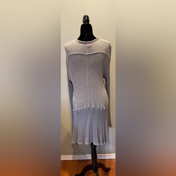 Free People gray waffle weave top size large - Picture 2 of 5